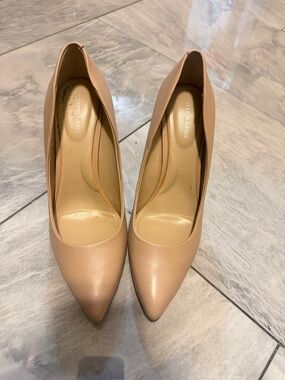 Saks Fifth Avenue Beige Pointed-Toe Pumps